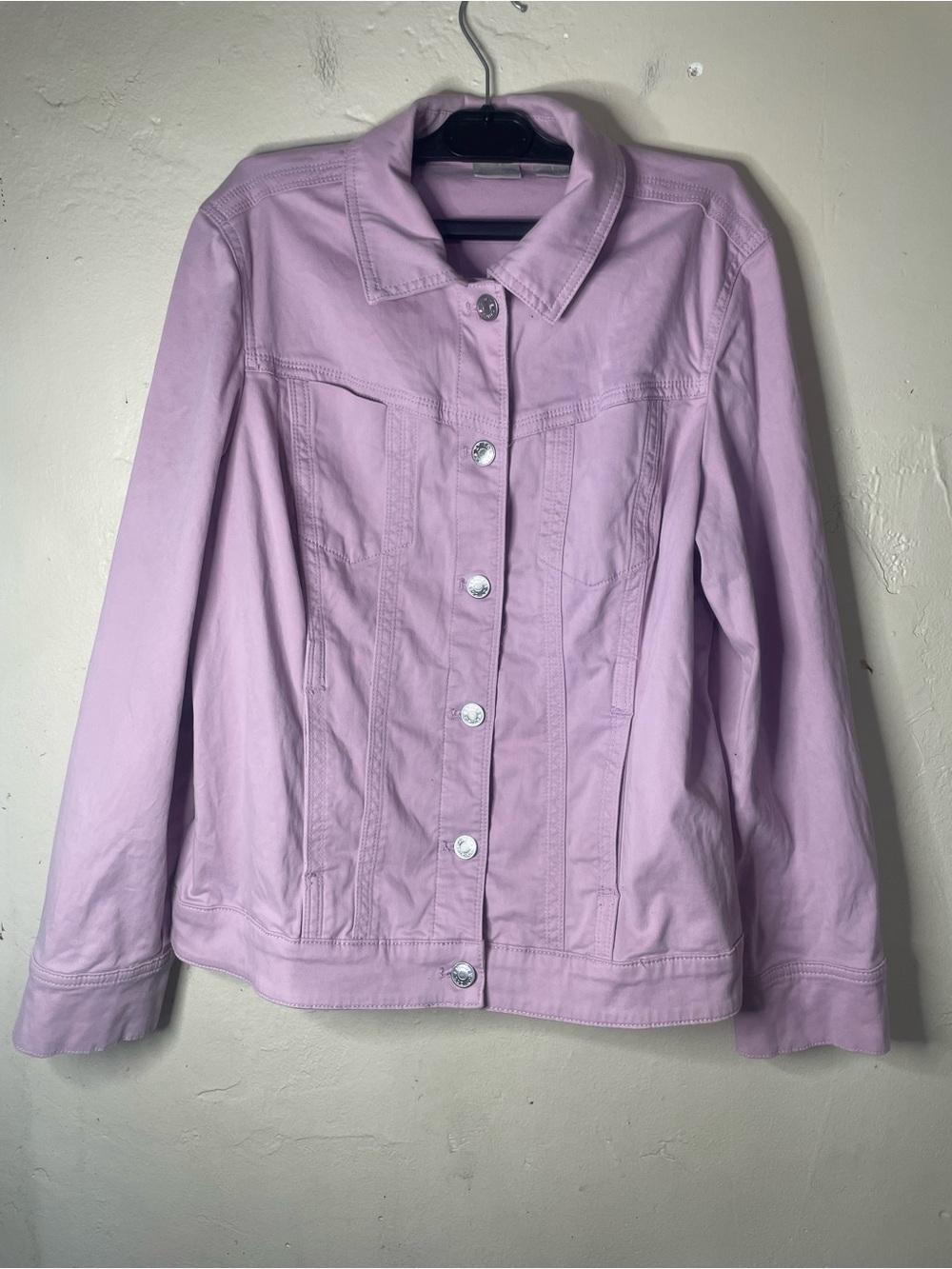 Chico's Lavender Button-Front Jean Jacket